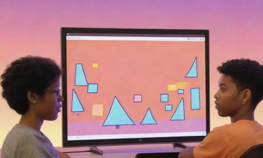 Las videollamadas surgen como una imagen abstracta en la pantalla electrónica