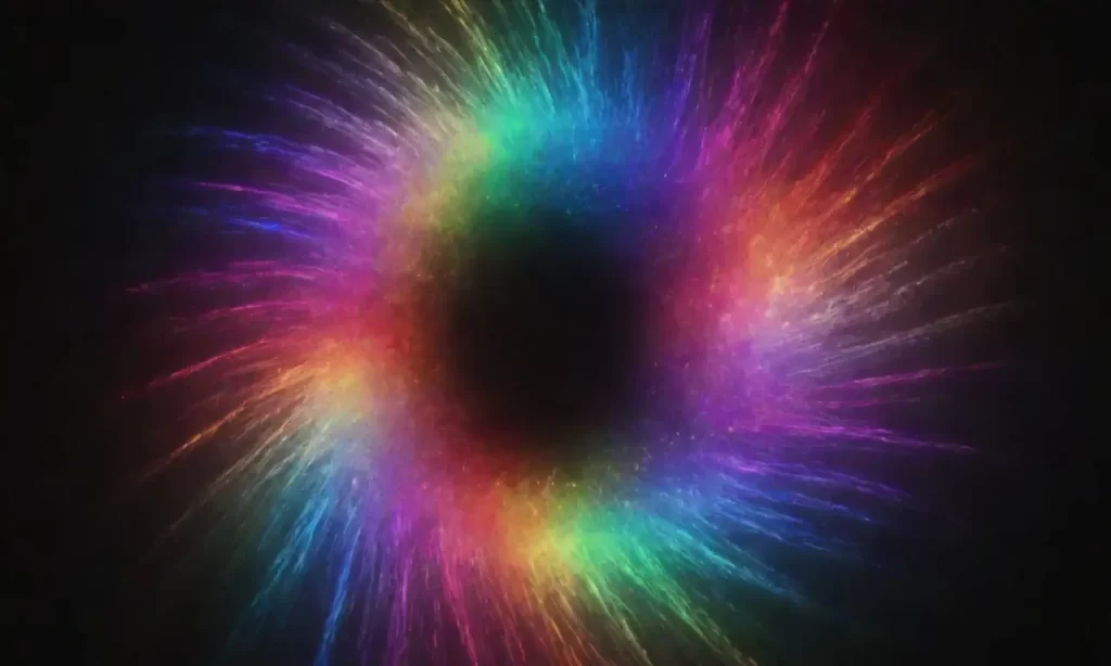 Unridescentes colores se expanden en un espiral