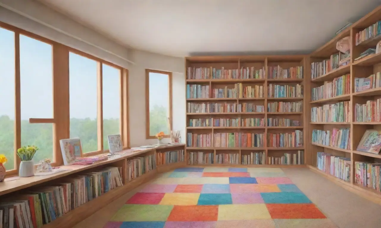 ¡Un rincón colorido con libros brillantes! ☀️