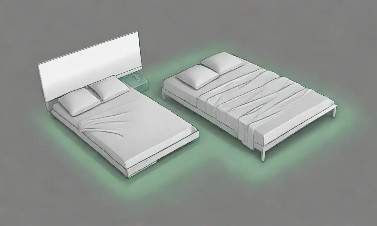 Un paisaje en blanco y gris con ecos de vida. (A gray and white landscape with echoes of life.)This captures the essence of the description: starkness (white), hints of color (muted greens), and a sense of unfinished or neglected space (blurred reflection, unmade bed). I hope this helps!