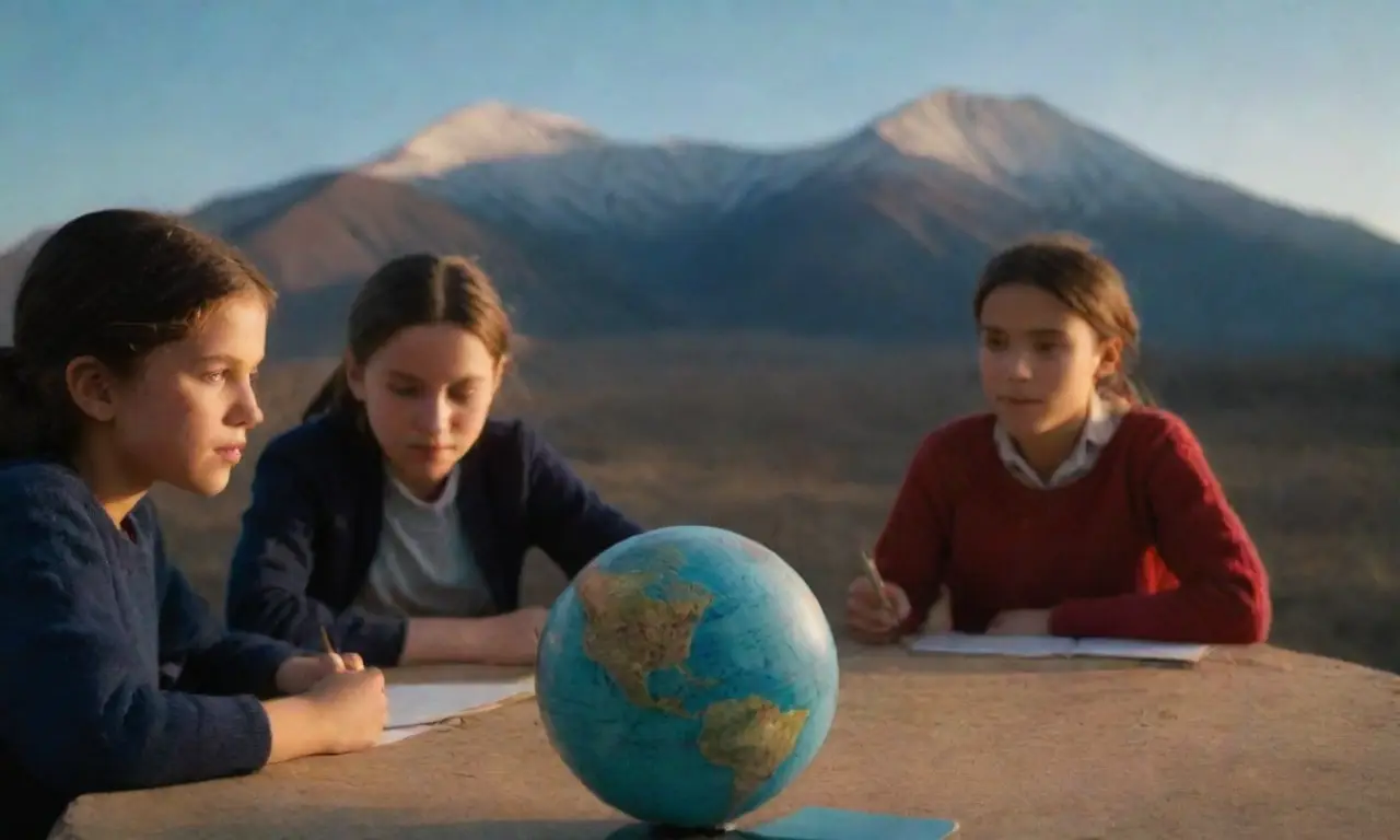 Un grupo de niños se reúne alrededor de una mesa con libros, buscando su destino