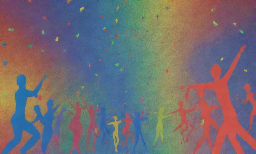 Un arcoíris abstracto baila en la pantalla