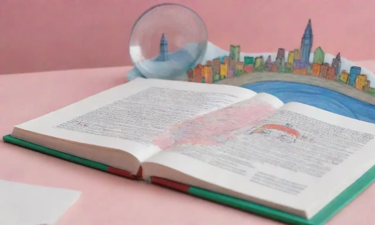 La ilustración presenta una enseñanza global con elementos escolares