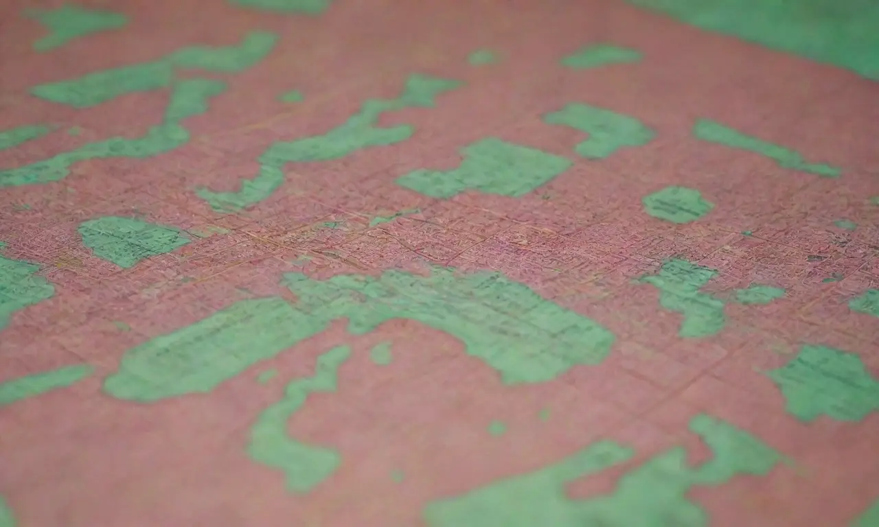 Las cartografías comunitarias se desvanecen en un colores pastel y son superpuestas con una esperanza vibrante