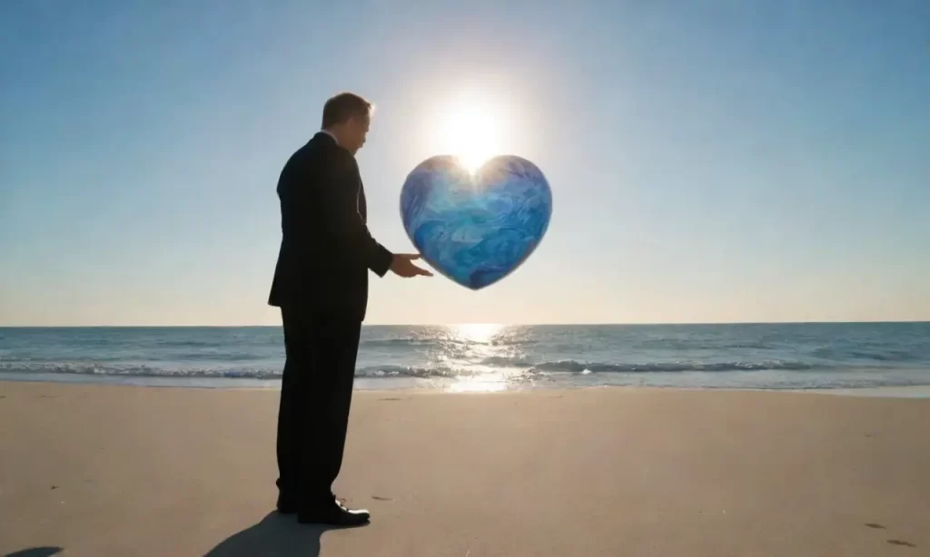 Un hombre soleado con serenidad y un mundo de posibilidades