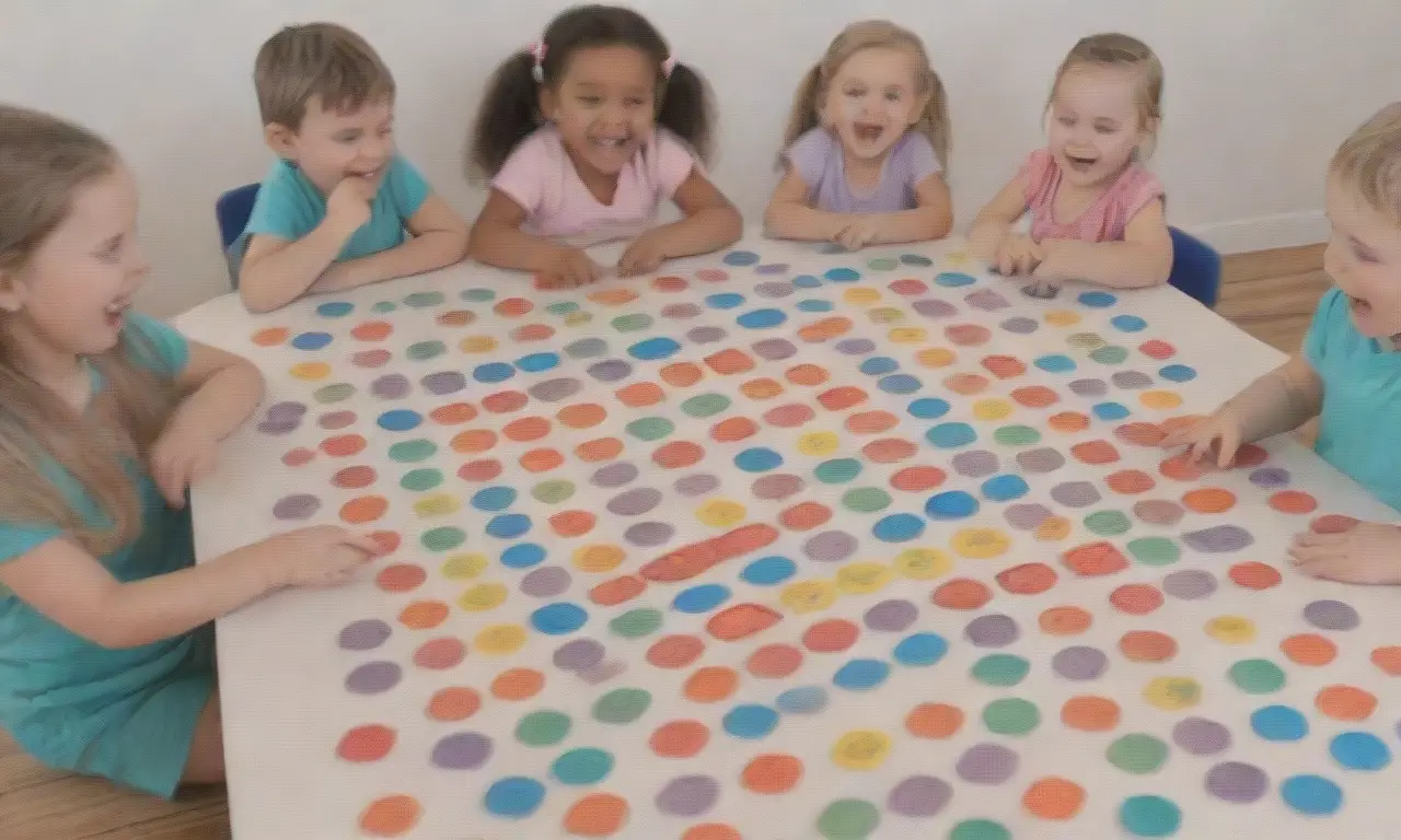 Los niños ríen mientras juegan juegos de mesa