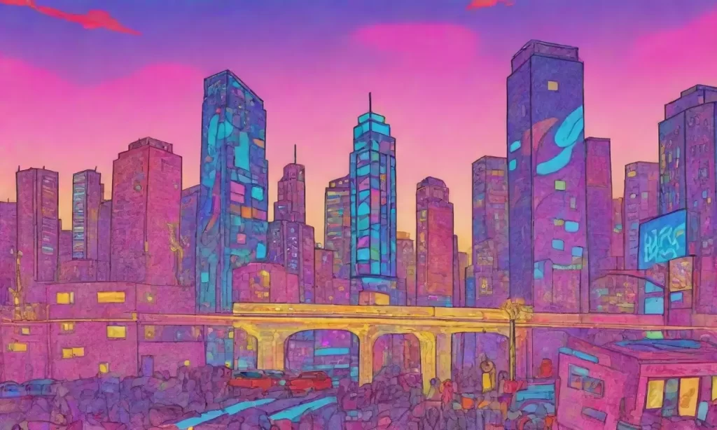 El arte digital convive con la realidad en un mosaico de colores
