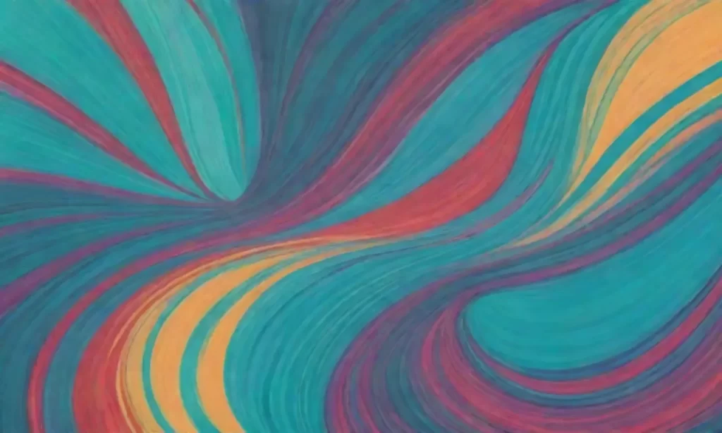 Líneas fluidadas crean formas abstract en un fondo azul-verdoso