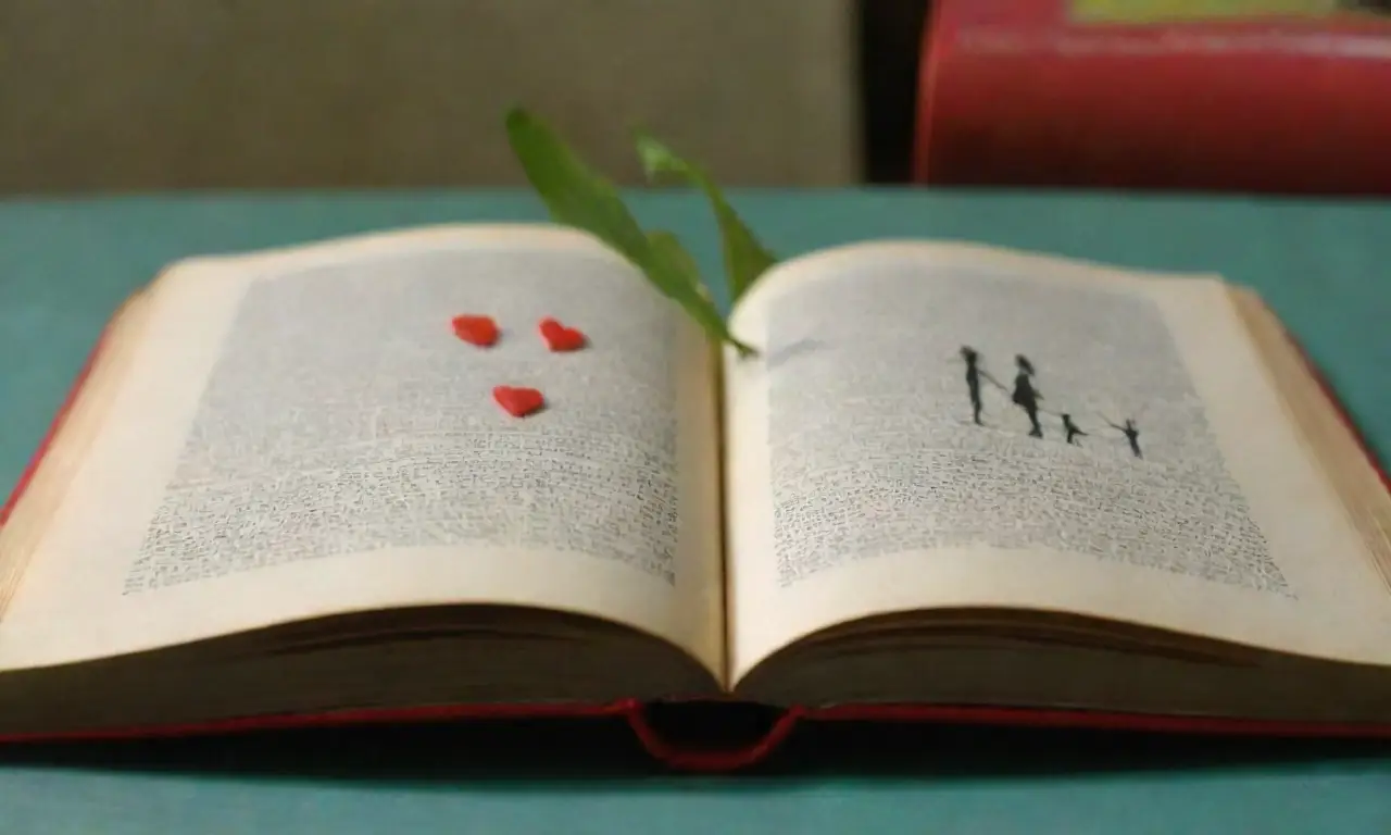 El ambiente evocador de una vida familiar con la luz de libros y corazones