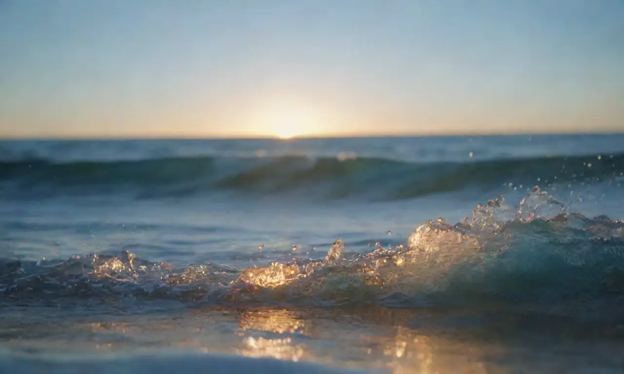 El cielo azul metódico, olas de naranja, iconos digitales danzando