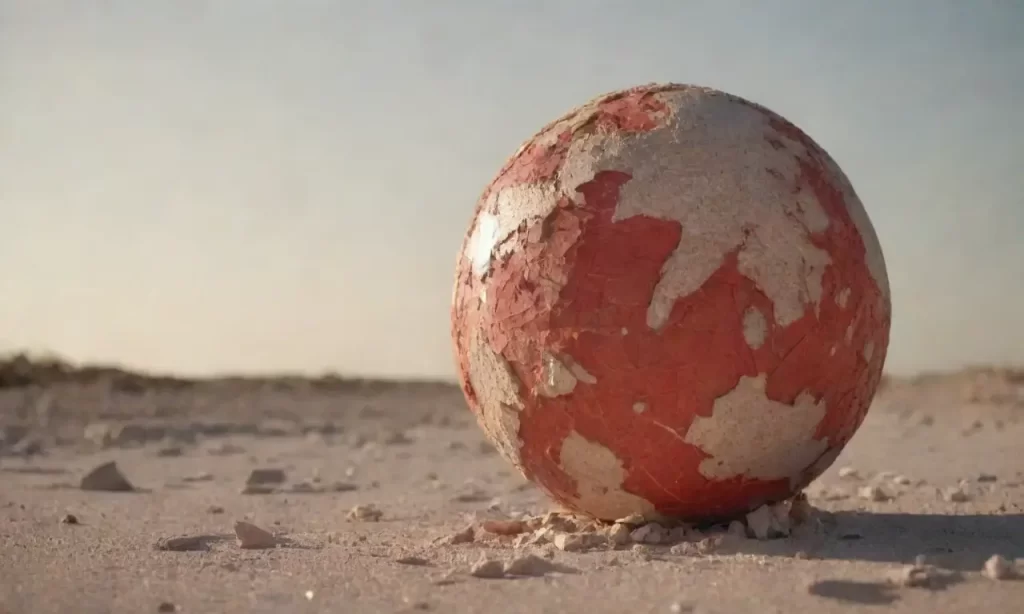 Un cielo descolorido con un globo roto