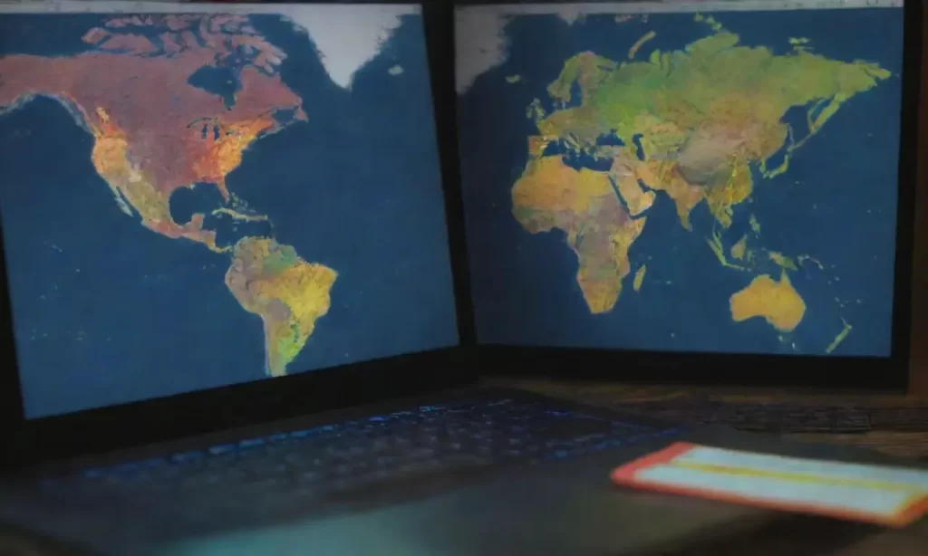 Estudiantes aprenden en un mundo de datos. **Translation:** Students learn in a world of data