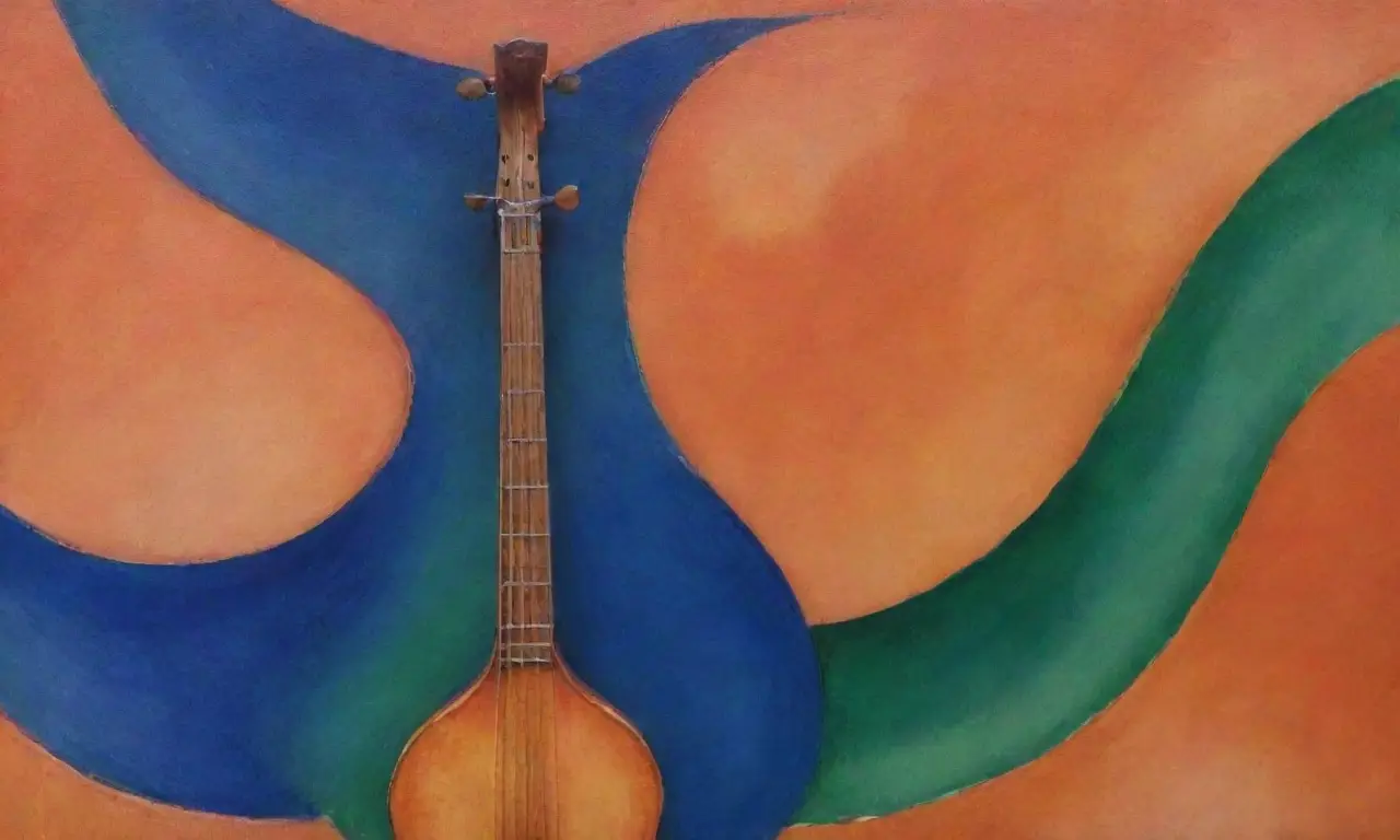 Un lienzo abstracto combina pinceladas vibrantes con notas musicales.