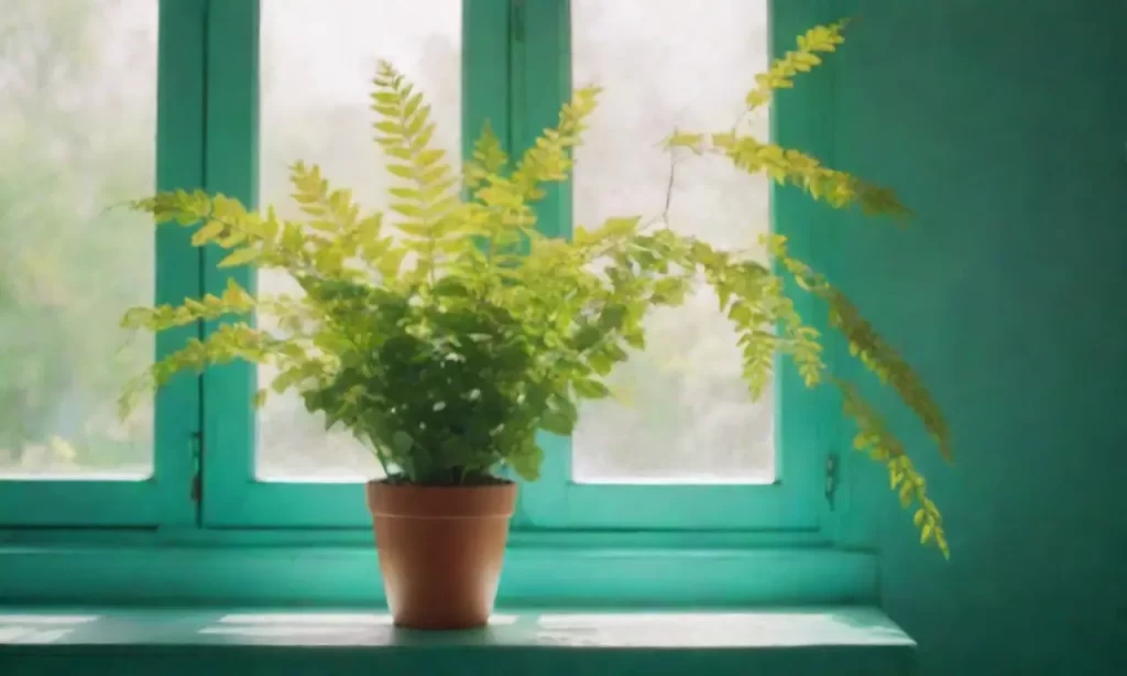 La hojas verdes y el color turquesa se iluminan con la luz del sol