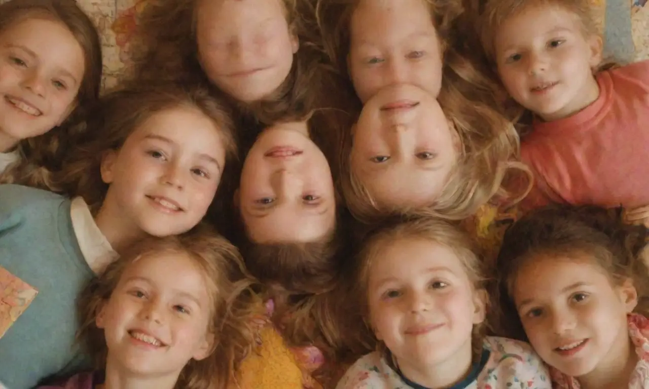 Un bordado de rostros infantiles, con optimismo y inquietud en su mirada, bañado por la luz solar sobre una mesa llena de libros