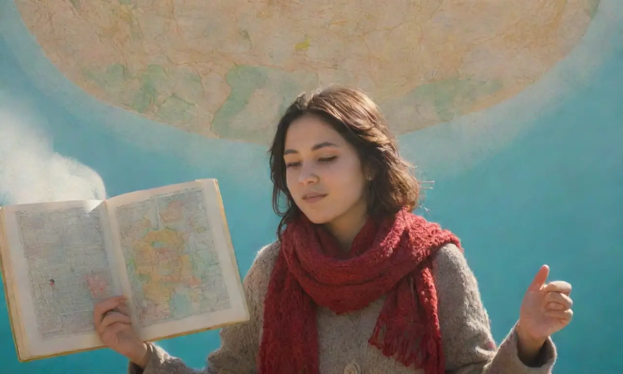 La niña se inclina sobre un libro mientras el sol le da vida a los colores