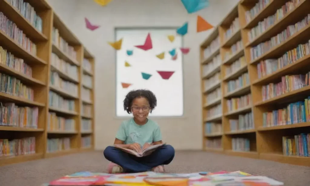 Una biblioteca de colores en un día soleado