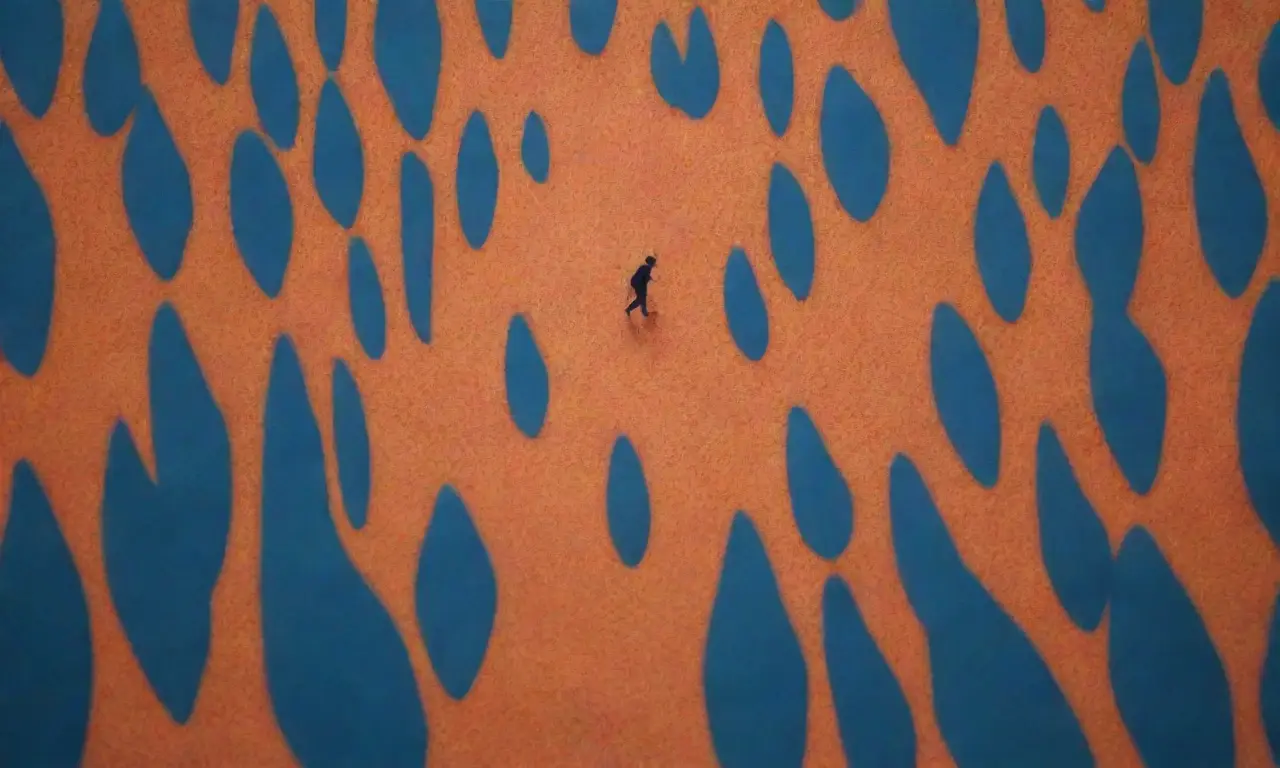 La imagen presenta un patrón abstracto de puntos vibrante y que gira con el progreso del conocimiento representado por líneas y notas
