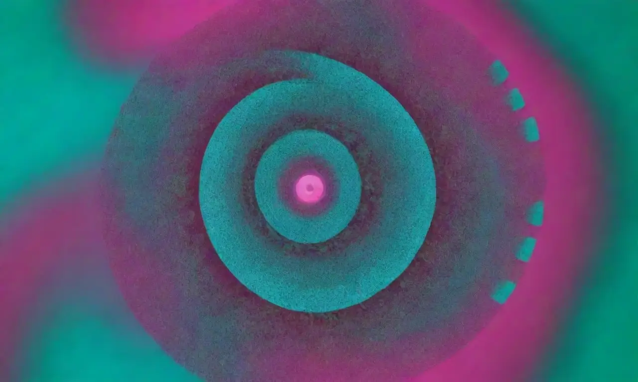 Íconos intrincados se dibujan sobre una colorida paleta de colores, con tonos cyan y esmeralda desvaneciendo a magenta y un azul vibrante