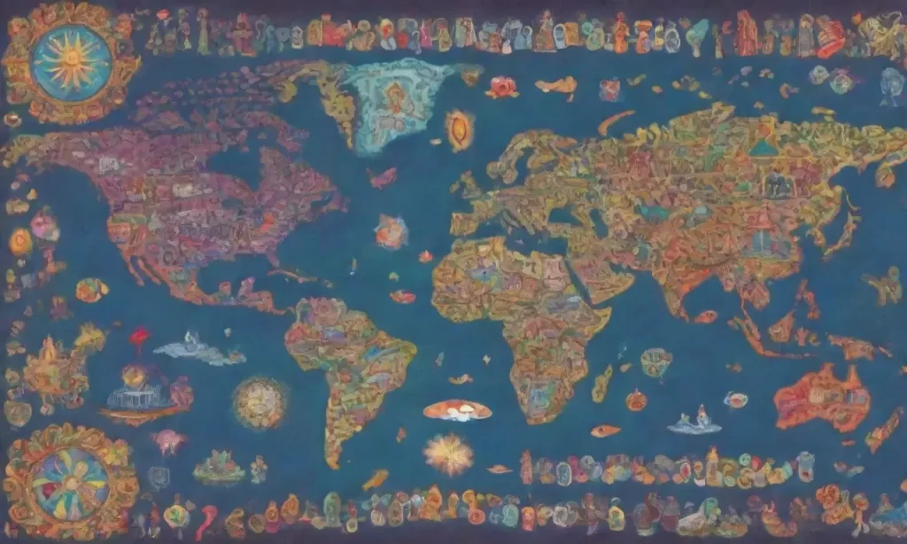 El mapa del mundo gira bajo una explosión de colores y símbolos de salud