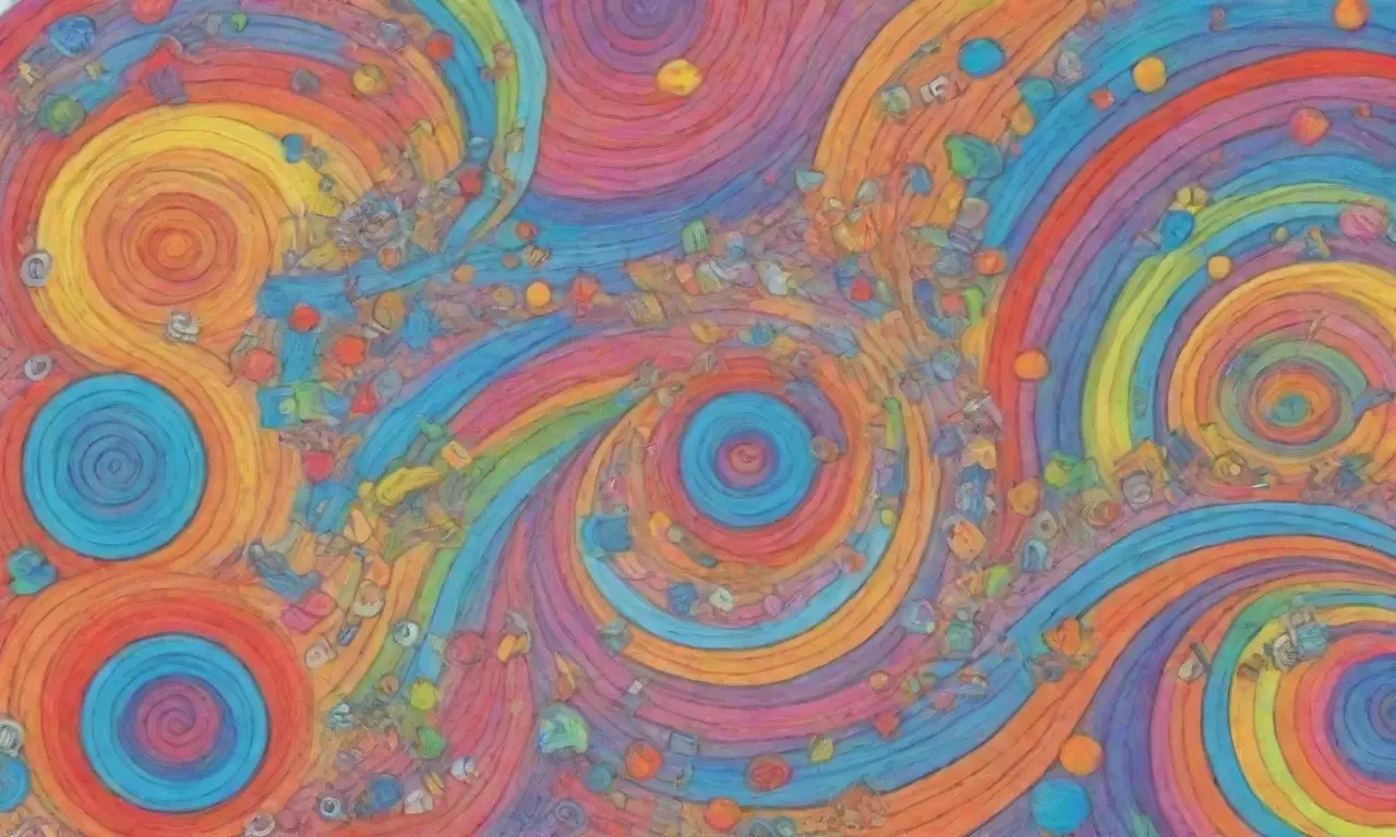 Un espectro de colores brillantes: infografías girando y aprendizajes diversos en simulaciones digitales