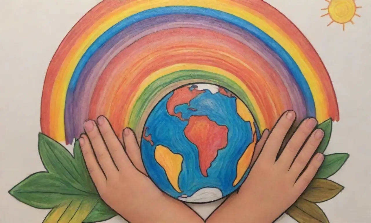 Un mundo colorido con alegría y paz