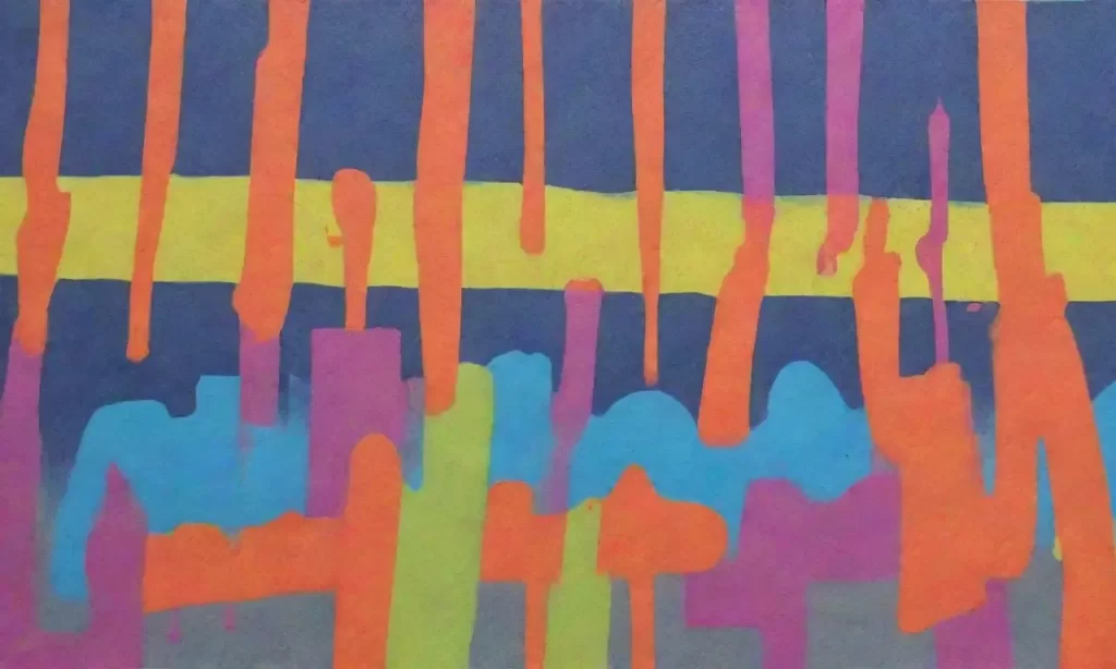 La pintura urbana crea un paisaje vibrante