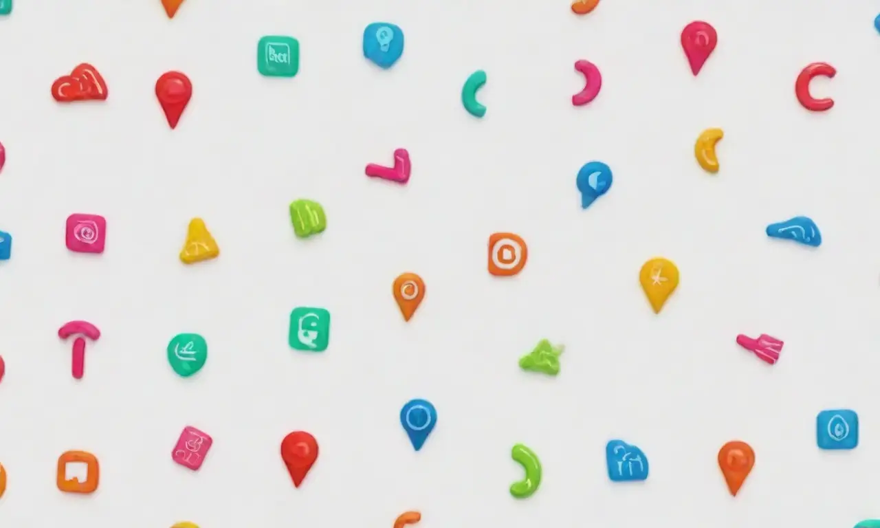 Iconos vibrantes y abstractos en redes interconectadas sobre fondos blancos