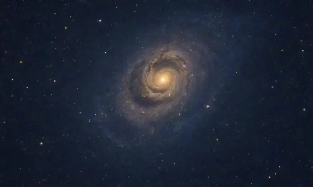 Un cielo estrellado vibrante de azul oscuro y oro radiante
