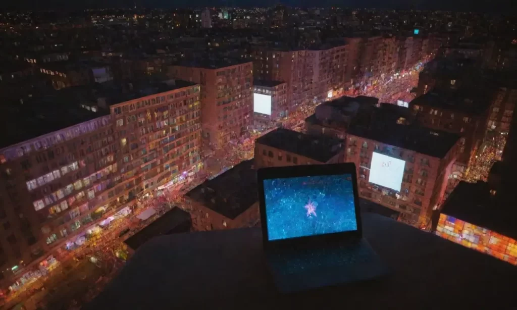 La tecnología une al mundo en un baile de luz digital. ✨