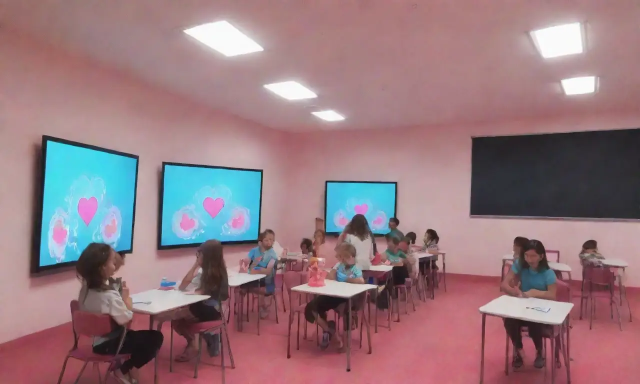 En una imagen digital, el mundo se entrecruza con abstracciones infantiles