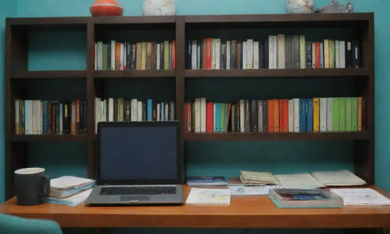 Un espacio tranquilo con libros, luz y mapas