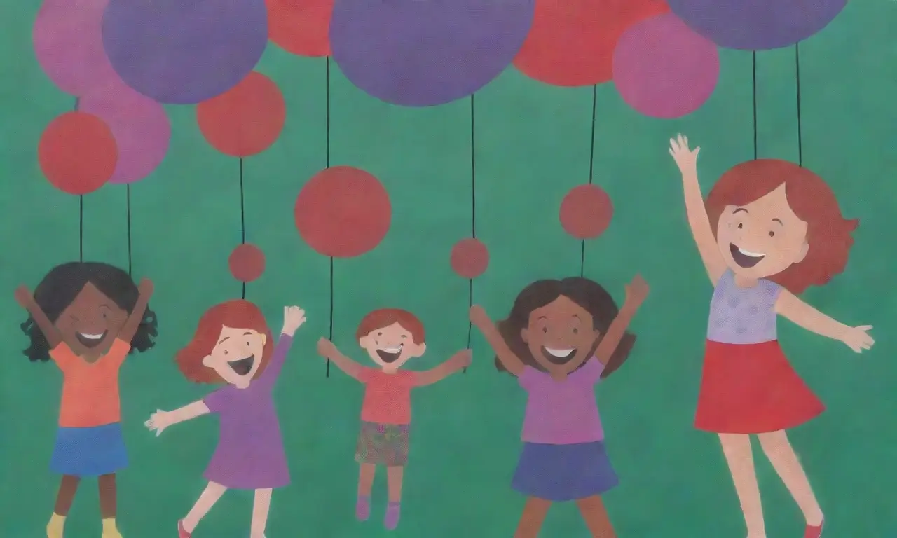 Los niños juegan con colores vibrantes