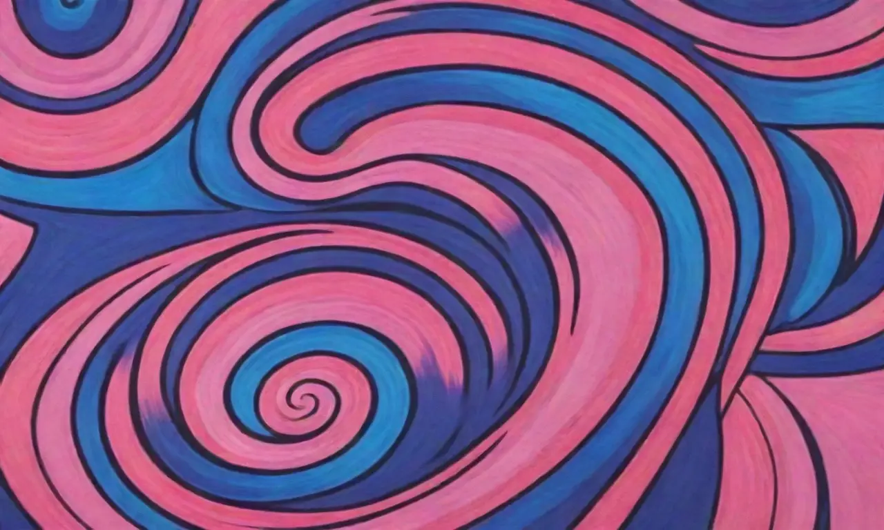 Patrones geométricos abstractos con pinceladas vibrantes de azules profundos y rosados brillantes