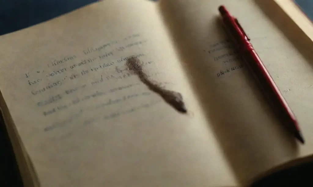 Una hoja con un lagrime y una voz de tinta negra
