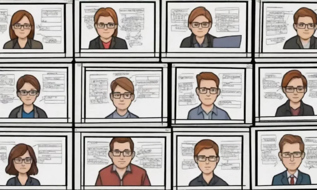 Un collage de pantallas informáticas con datos borrosos