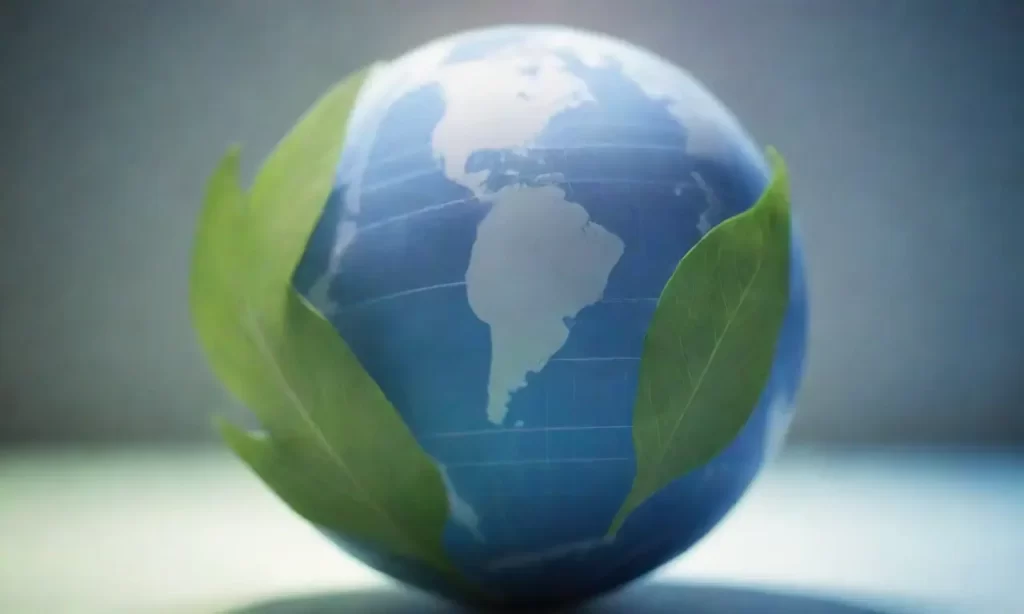 Un diseño de gráficos en la tela con símbolos de un globo hecho de hojas