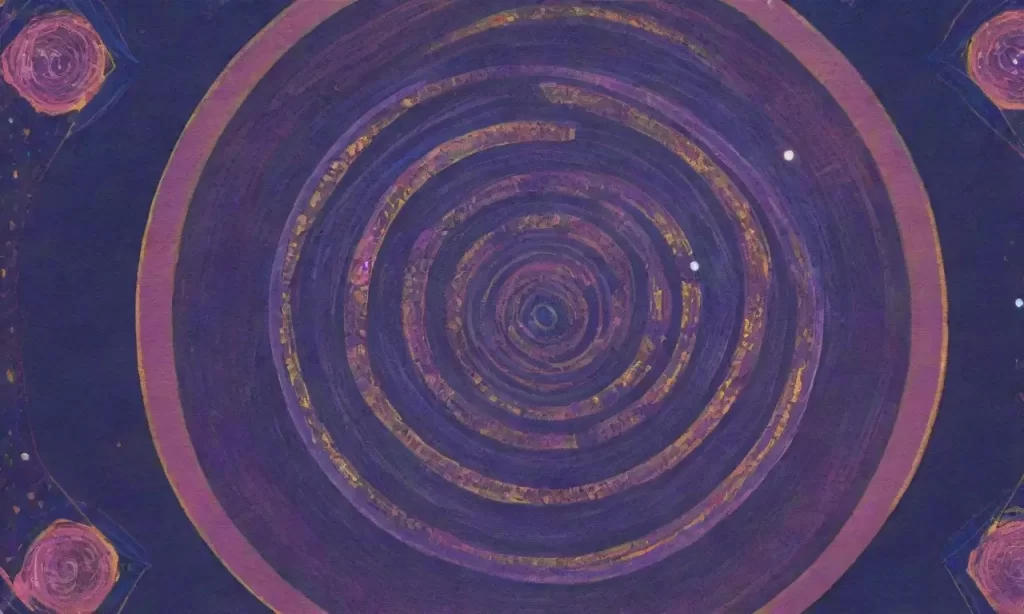 Una galaxia espiral con colores azules