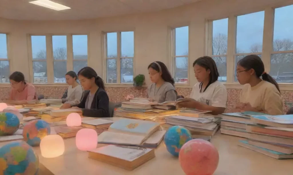Los libros abren camino de conocimiento bajo luces suaves