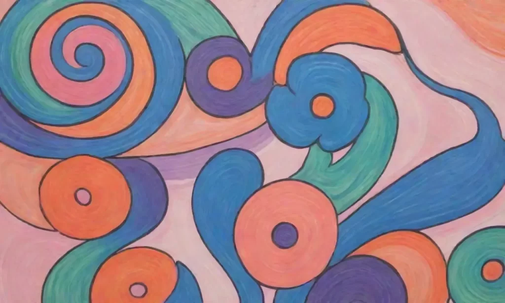 Formas abstractas danzan entre azul