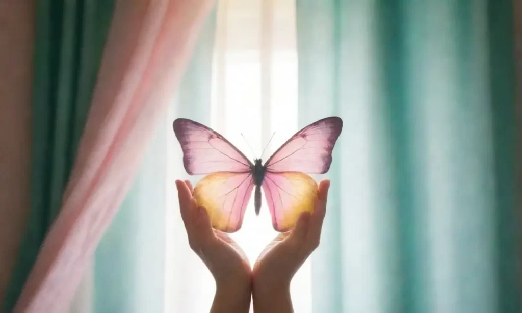 Las luces sonrientes y el dibujo de un colibrí iluminan con ternura