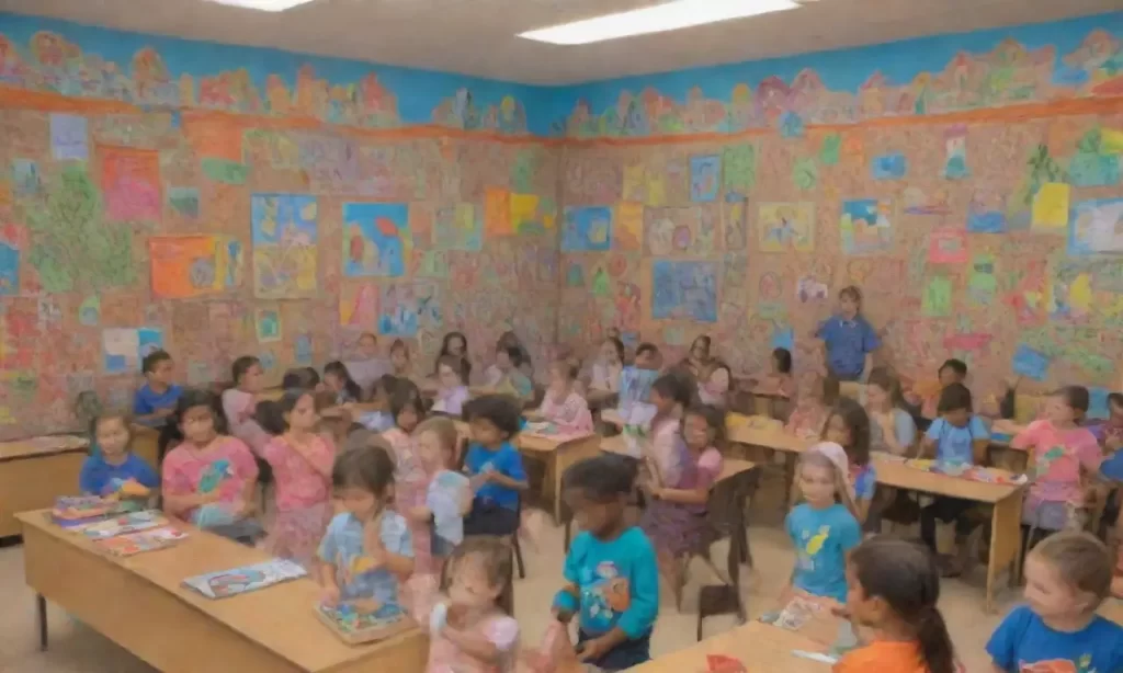 El salón es un espacio lleno de color y creatividad. (The classroom is a space filled with color and creativity.)