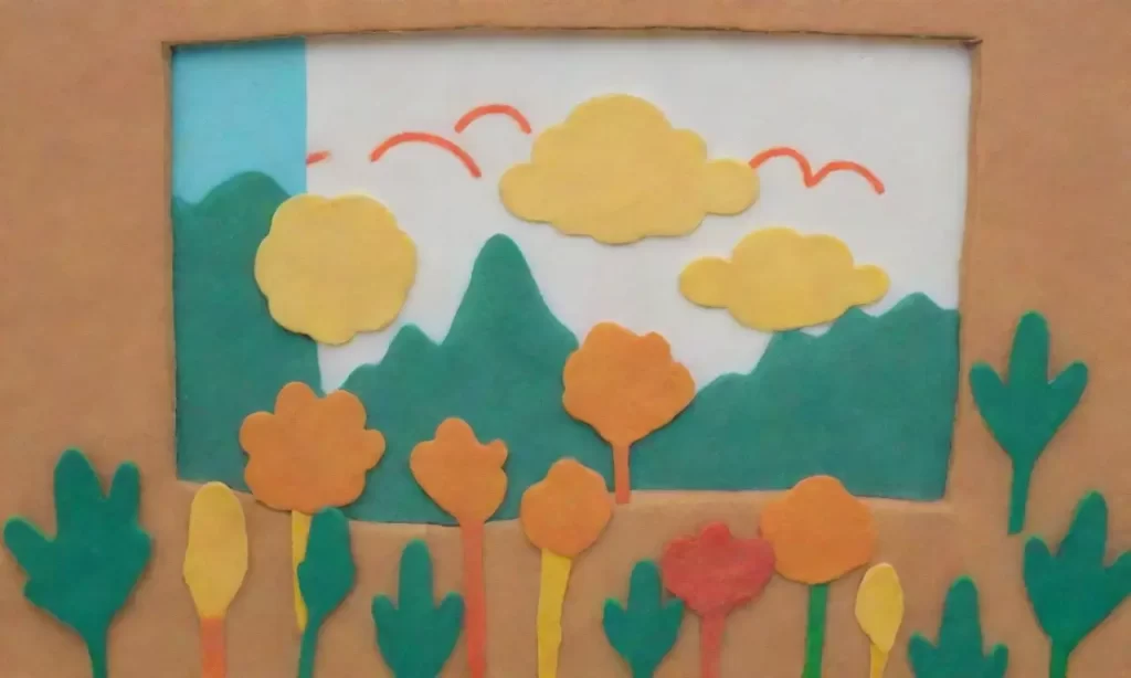 Un colorido lienzo vibrante con niños jugando