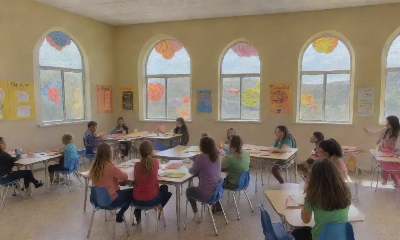 Estudiantes vibrantes en clase, creando comunidad