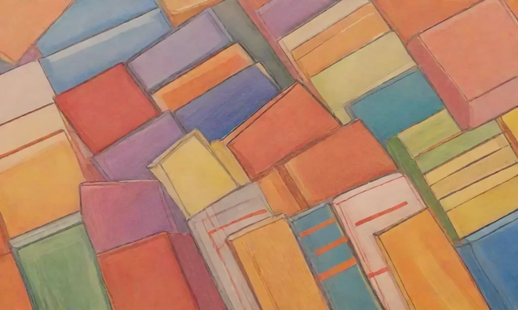 Las cubiertas de libros brillan con colores vibrantes