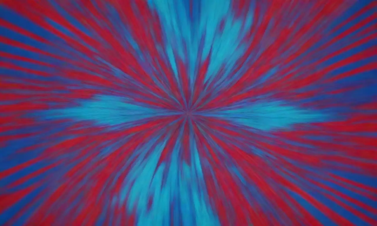 La danza de formas abstract y vibrantes crea una energía en líneas azules que parecen bailarines
