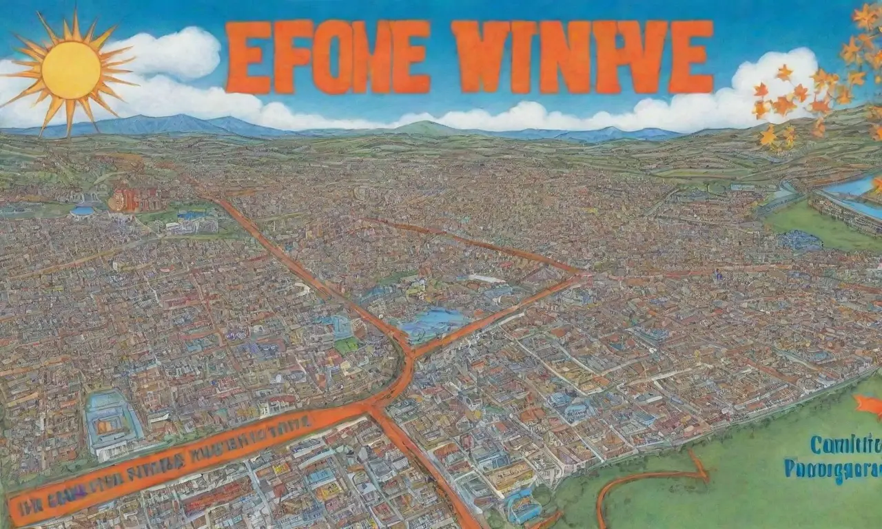 Un amanecer vibrante en un mapa, evoca la importancia de educacion y emprendimiento social