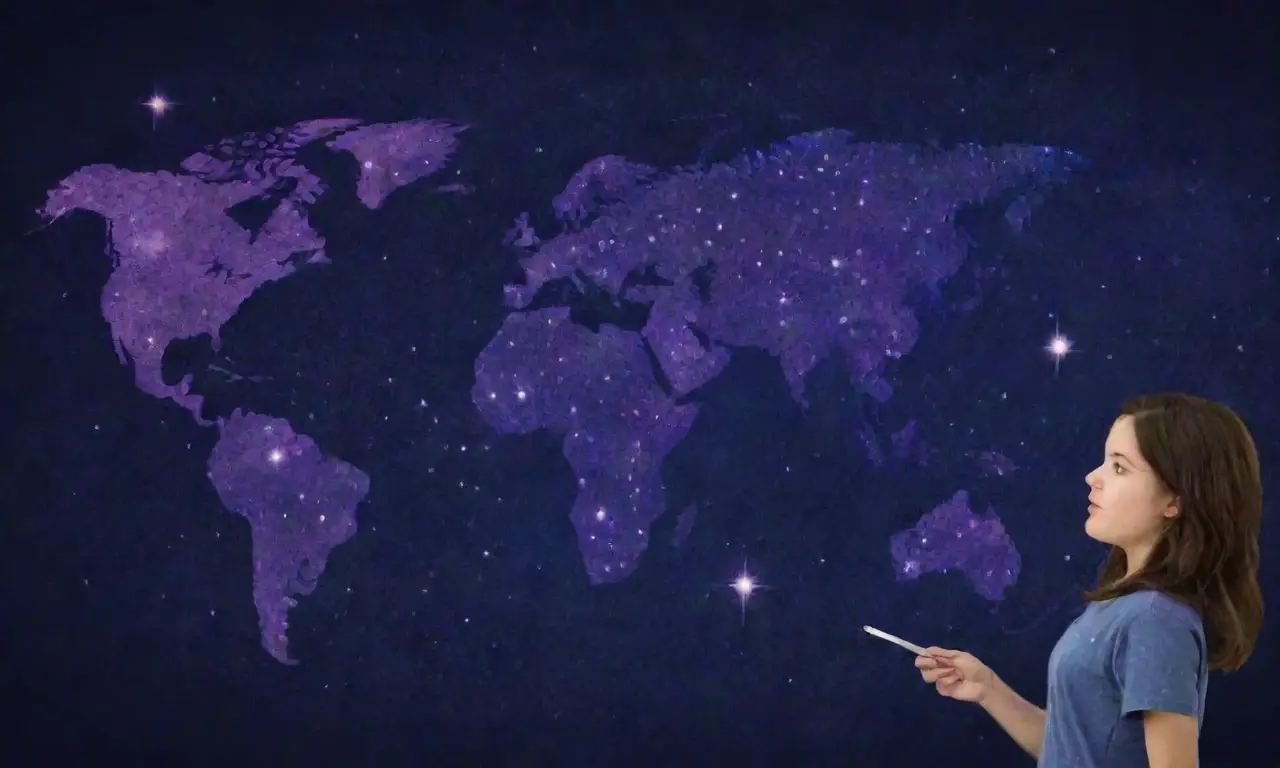 Dibujos que exploran un universo de conocimiento en la noche