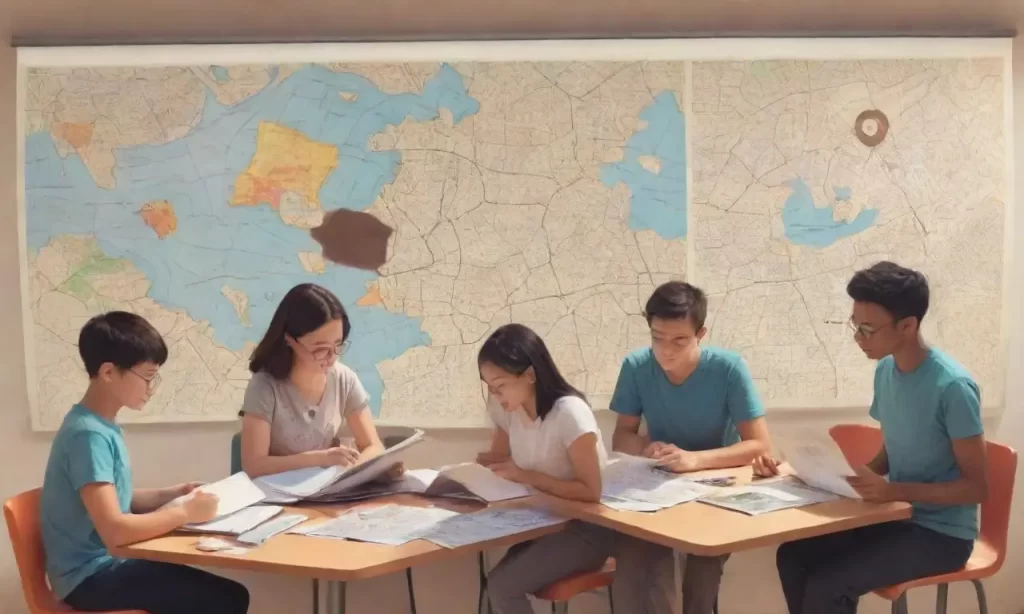 Estudiantes con cuadernos abiertos