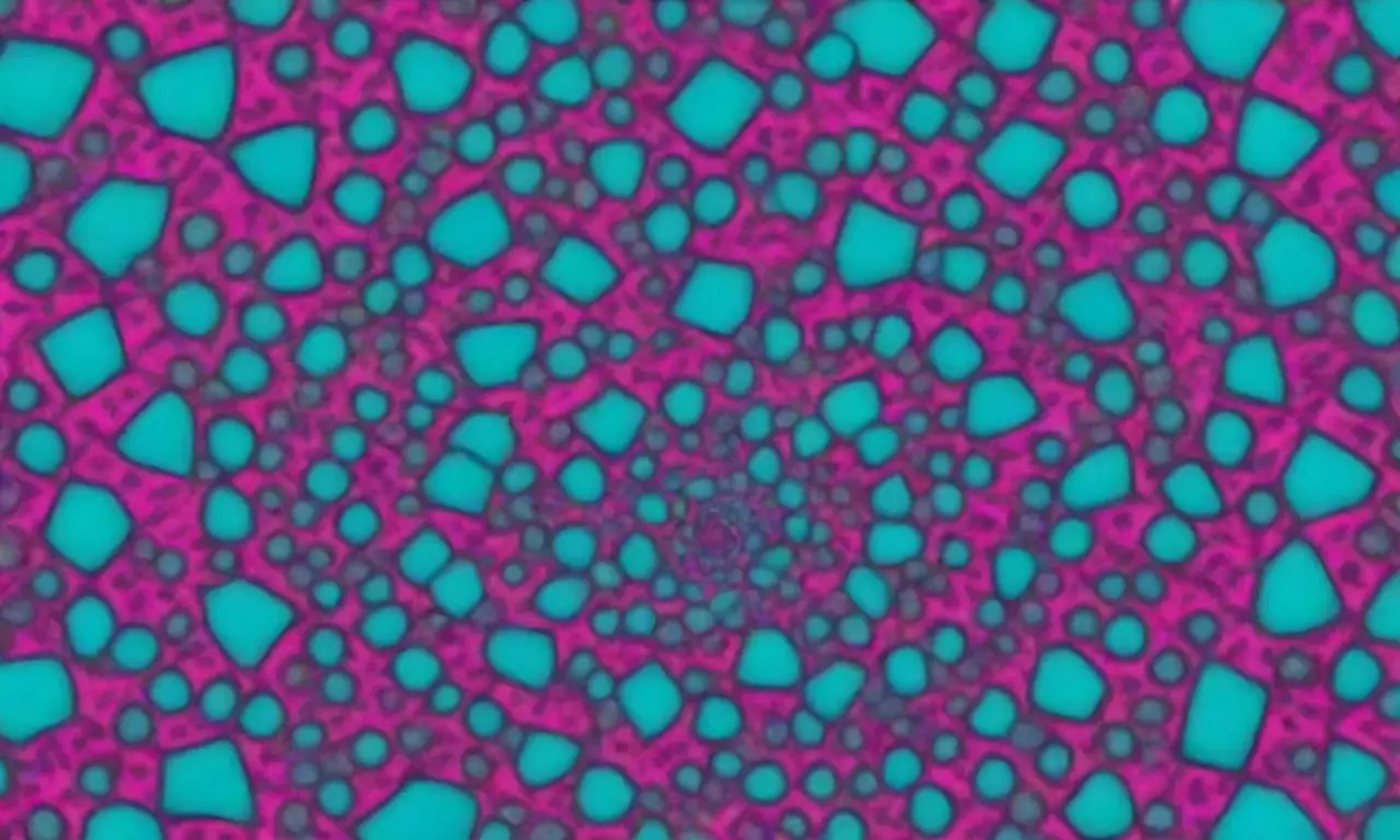 ¡Un swirl abstract, del turquesa a un profundo magenta, mapas estilizados sobre espejos de estudiantes que se superponen!